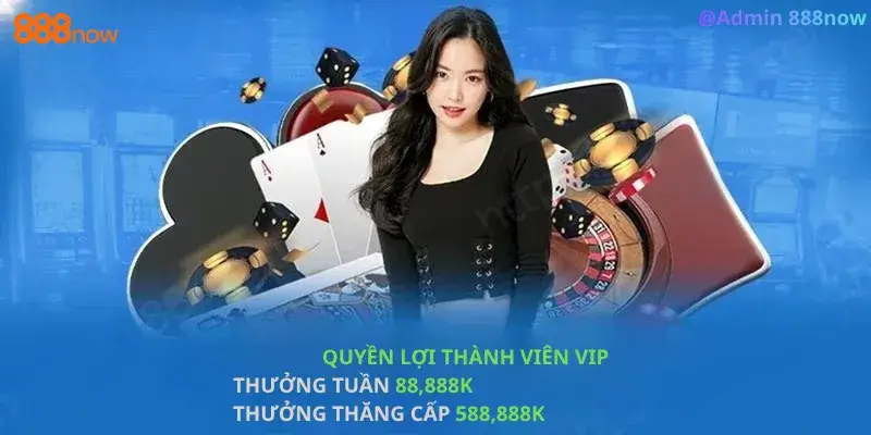 888now15 thưởng thăng cấp vip tối đa đến 588.888k